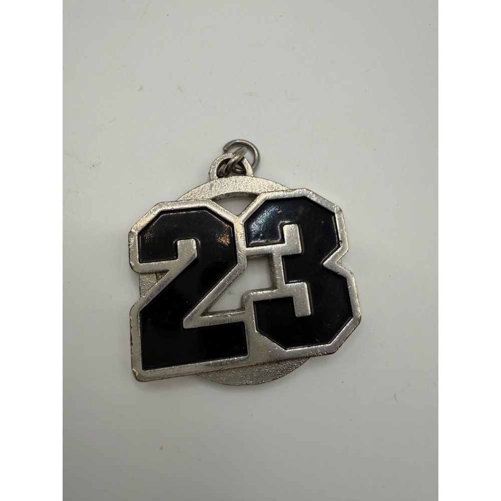 Jostens Vintage Number 23 Pendant Charm Silver Tone Black Enamel Sports Jersey